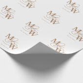 Luxe Typografie Bruiloft Monogram Cadeaupapier (Hoek)