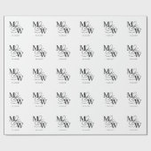 Luxe Typografie Bruiloft Monogram Cadeaupapier (Vlak)