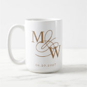 Luxe Typografie Bruiloft Monogram Koffiemok (Links)