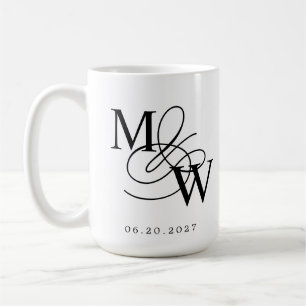 Luxe Typografie Bruiloft Monogram Koffiemok