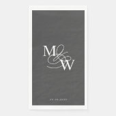 Luxe Typografie Bruiloft Monogram Servet (Voorkant)
