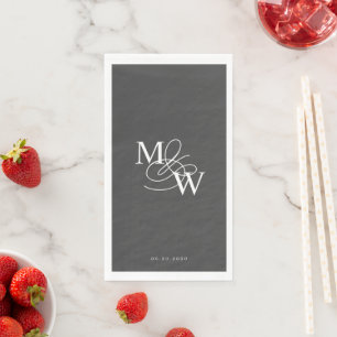 Luxe Typografie Bruiloft Monogram Servet