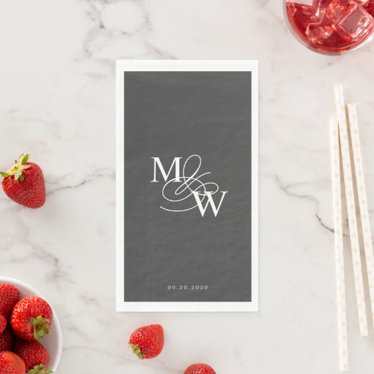 Luxe Typografie Bruiloft Monogram Servet (Insitu)