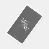 Luxe Typografie Bruiloft Monogram Servet (Hoek)