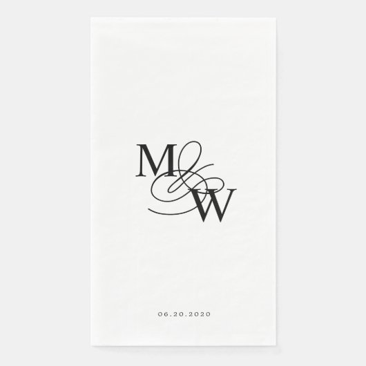 Luxe Typografie Bruiloft Monogram Servet (Voorkant)