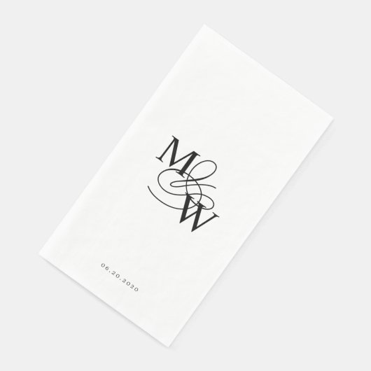 Luxe Typografie Bruiloft Monogram Servet (Hoek)