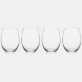 Luxe Typografie Bruiloft Monogram Wijnglas Zonder Voet (Links)