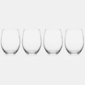 Luxe Typografie Bruiloft Monogram Wijnglas Zonder Voet (Rechts)