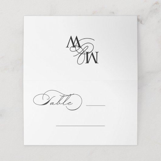 Luxe Typografie Bruiloft Plaats Kaart Plaatskaartje (Buitenkant ongevouwen)