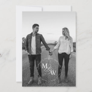 Luxe Typografie Bruiloft Save the Date Aankondiging