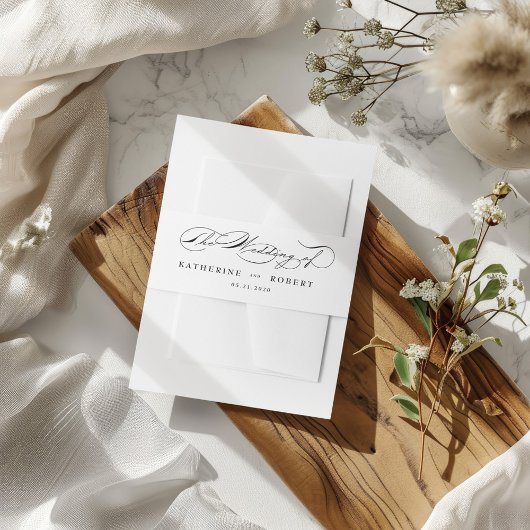 Luxe Typografie Bruiloft Uitnodigingen Wikkel