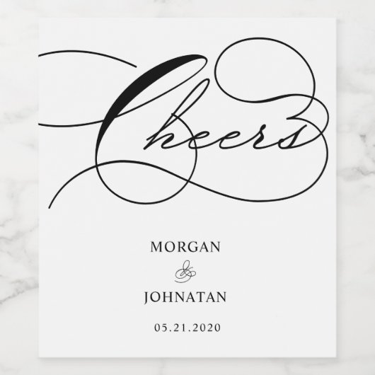 Luxe Typografie Bruiloft Wijn Etiket (Enkel label)