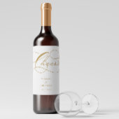 Luxe typografie bruiloft wijn etiket