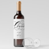 Luxe Typografie Bruiloft Wijn Etiket