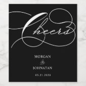 Luxe Typografie Bruiloft Wijn Etiket (Enkel label)