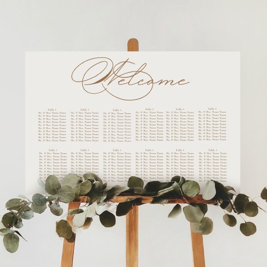 Luxe Typografie Bruiloft Zitkaarten Poster