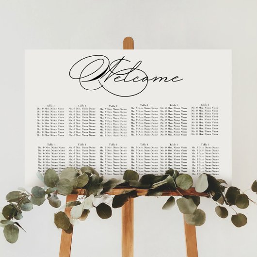 Luxe Typografie Bruiloft Zitkaarten Poster