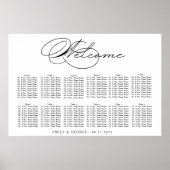 Luxe Typografie Bruiloft Zitkaarten Poster (Voorkant)