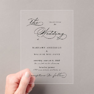 Luxe typografie budget bruiloft uitnodiging