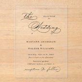 Luxe typografie budget bruiloft uitnodiging (Voorkant)