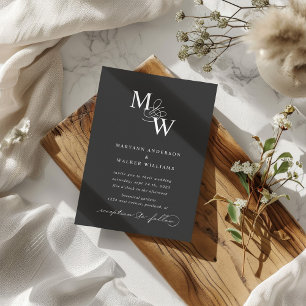 Luxe Typografie Budget Bruiloft Uitnodiging