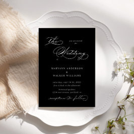 Luxe Typografie Budget Bruiloft Uitnodiging