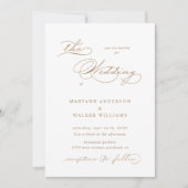 Luxe Typografie Budget Bruiloft Uitnodiging (Voorkant)