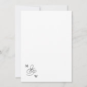 Luxe Typografie Budget Bruiloft Uitnodiging (Achterkant)