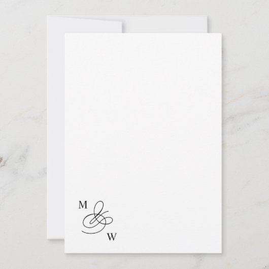 Luxe Typografie Budget Bruiloft Uitnodiging (Achterkant)