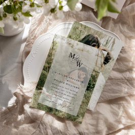 Luxe Typografie Budget Faux Velum Bruiloft Kaart