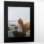 Luxe typografie Budget Foto Drieluik Uitnodiging (Binnenzijde eerst)