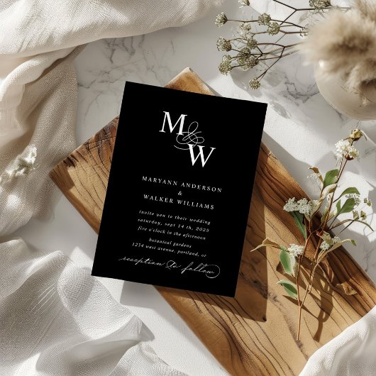 Luxe typografie budget huwelijksuitnodiging kaart