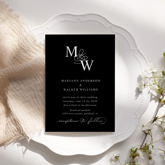 Luxe typografie budget huwelijksuitnodiging kaart