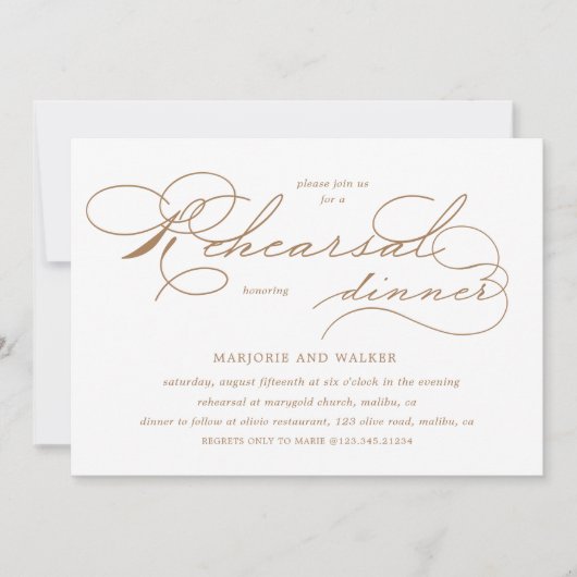 Luxe Typografie Budget repetitie diner Kaart (Voorkant)