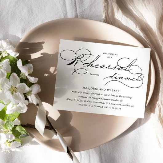 Luxe Typografie Budget repetitie diner Kaart