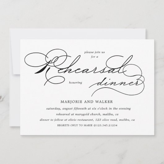 Luxe Typografie Budget repetitie diner Kaart (Voorkant)