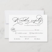 Luxe Typografie Budget RSVP Response Kaart (Voorkant)