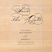 Luxe typografie budget save the date acryl uitnodigingen (Voorkant)