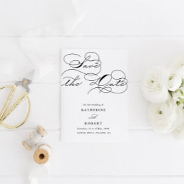 Luxe Typografie Budget Save the Date Kaart