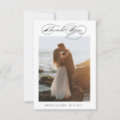 Luxe Typografie Dank u Kaart Foto bruiloft (Voorkant)