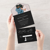 Luxe typografie (geen ENV nodig) All In One Uitnodiging (Afscheurbaar)