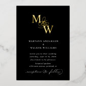 Luxe typografie Huwelijk Folie Uitnodiging (Voorkant)