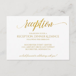 Luxe typografie ontvangstkaart | Nep goud folie Kaart