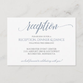 Luxe typografie ontvangstkaart | Stofblauw grijs Kaart