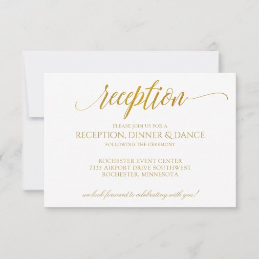 Luxe Typografie-opnamekaart | Faux Gold Foil Kaart (Voorkant)