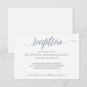Luxe Typografie Receptie Kaart | Dusty Blue Grey (Voorkant / Achterkant)