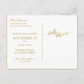 Luxe Typografie Save-the-Date Briefkaart | Faux Fo (Achterkant)