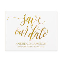 Luxe Typografie Save-the-Date Briefkaart | Faux Fo