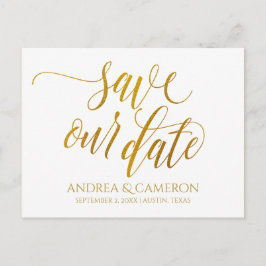 Luxe Typografie Save-the-Date Briefkaart | Faux Fo