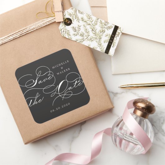 Luxe Typografie Save the Date Sticker (Geschenken)